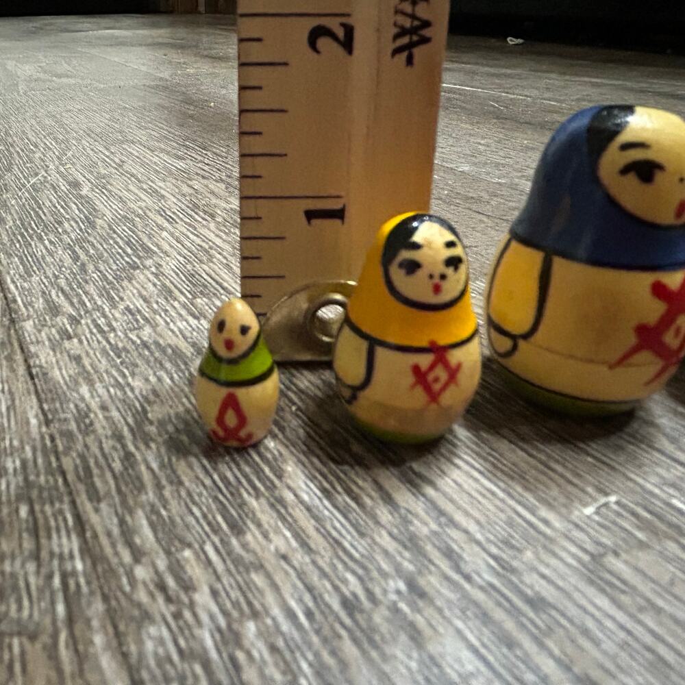 Russian Soviet USSR Multicolor Yoshkarola Matryoshka Traditional Nesting Doll - Picture 3 of 8